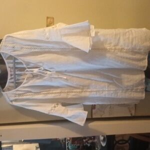 White Victoria Secret White embroidered XL top